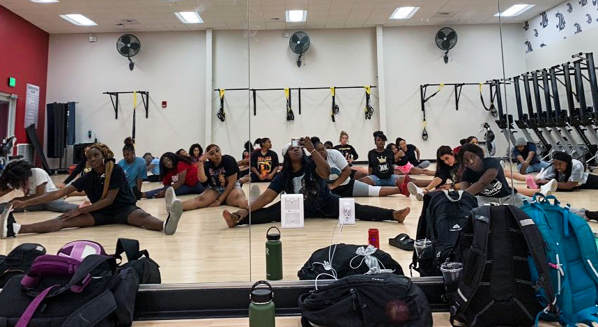 Krimson Kouture will perform at the homecoming bonfire in October and at basketball games. For now, they’re working on hosting a back-to-school dance party.