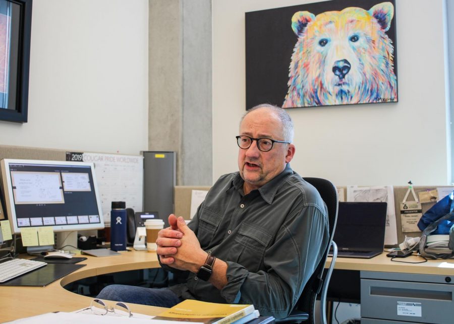 Heiko Jansen, integrative neuroscience and physiology professor, discusses his knowledge and research on bear hibernation on Monday in the Veterinary and Biomedical Research Building.