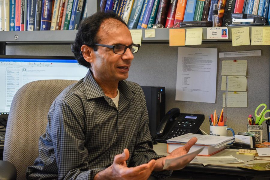 Dr. Shyam Sablani, professor at the Department of Biological Systems Engineering, discusses the preservation of mac and cheese for better shelf life to use as Meals Ready to Eat (MRE) for military personnel and astronauts on Friday at L.J. Smith Hall.