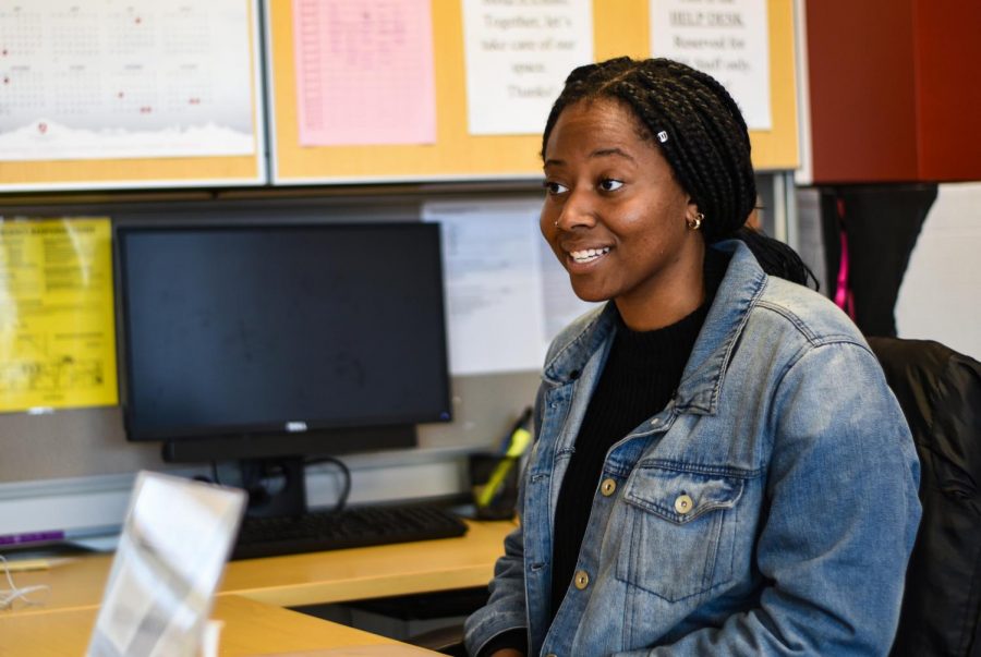 Nailah Kent, senior in pre-nursing and human development, talks about her many roles on campus and the importance of getting involved on Oct. 21 in the African American Student Center. “As soon as I got here, I just dove right in,” Kent says.