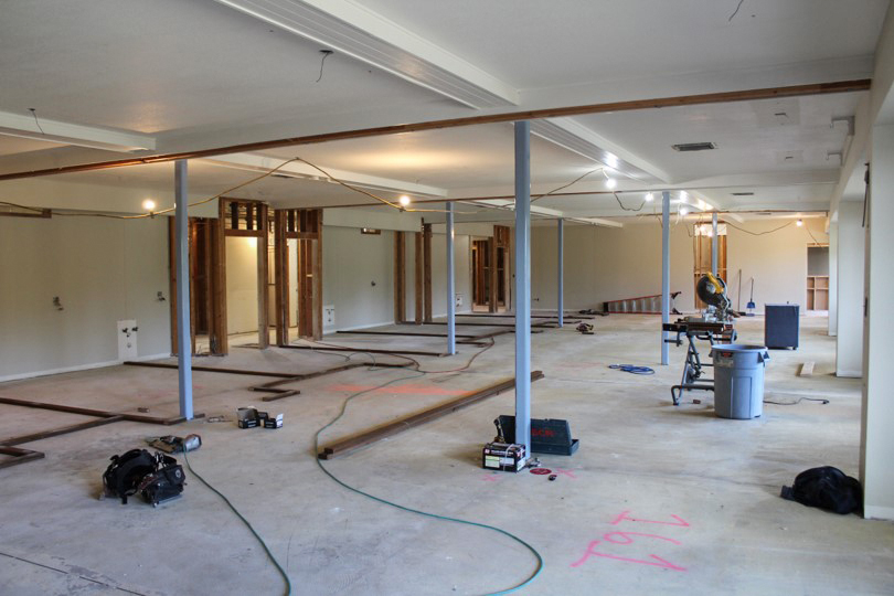 Pullman City Hall is still under construction. The majority of the electrical and plumbing work has been completed, however the Senior Center kitchen plumbing was not completed correctly, says Recreation Superintendent Kurt Dahmen.