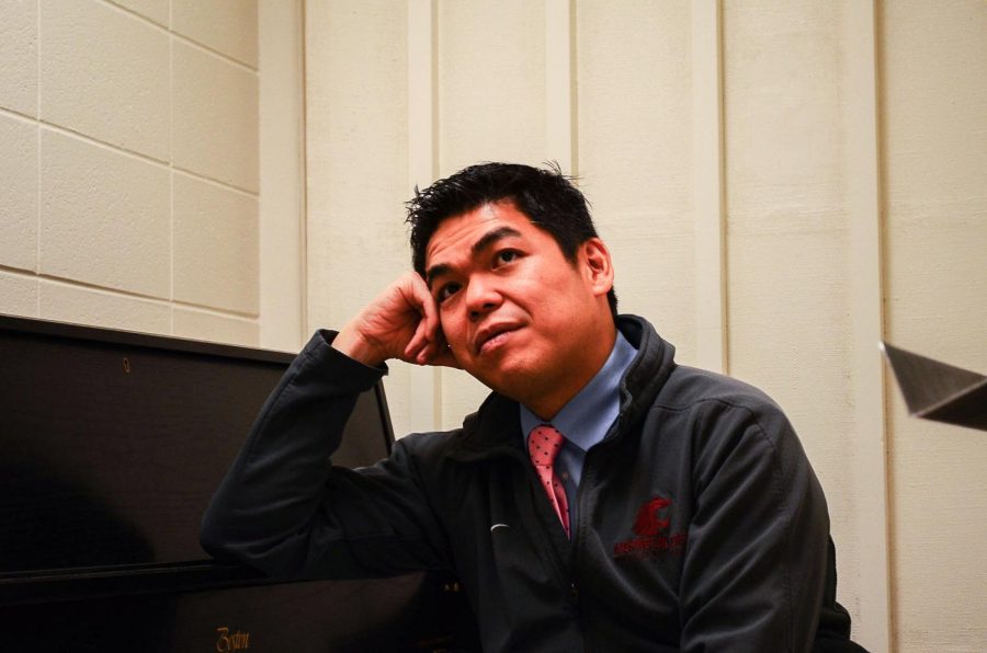 Professor of music, condusctor of WSU Symphony Orchestra, and director of bands, Dan Pham, shares his story and passion for music on Jan. 15 in Kimbrough Music Hall.
