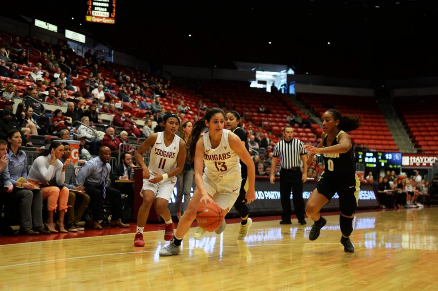 Then-freshman forward Shir Levy drives in for a layup early in the game against Colorado on Jan. 13, 2019 at Beasley Coliseum.