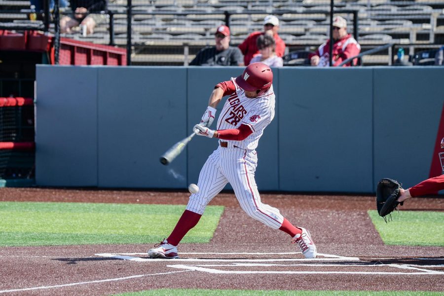 Then-sophomore outfielder Collin Montez fouls the ball in game three of the series against Stanford on March 31 at Bailey-Brayton Field.