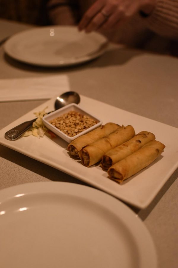 Beef spring rolls at Phikuns Thai Cuisine are served with a homemade peanut sauce. Phikuns is located at 1020 S. Grand Ave. in Pullman.
