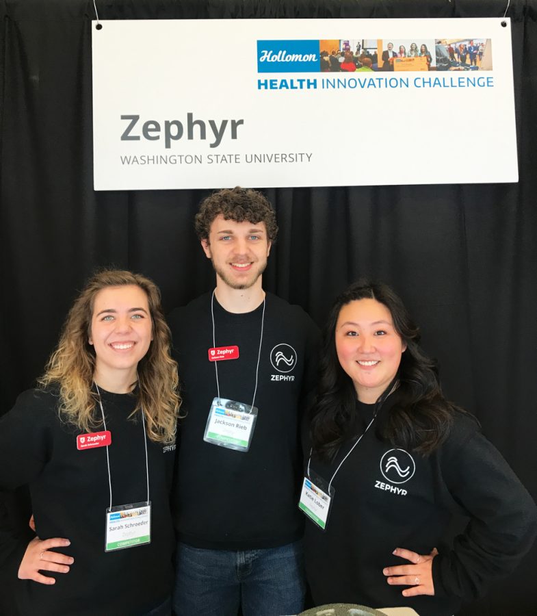 Members of Team Zephyr pose for a photo during the Hollomon Health Innovation Challenge last week. While the team did not place, they said they are looking forward to other competitions they qualified for. 