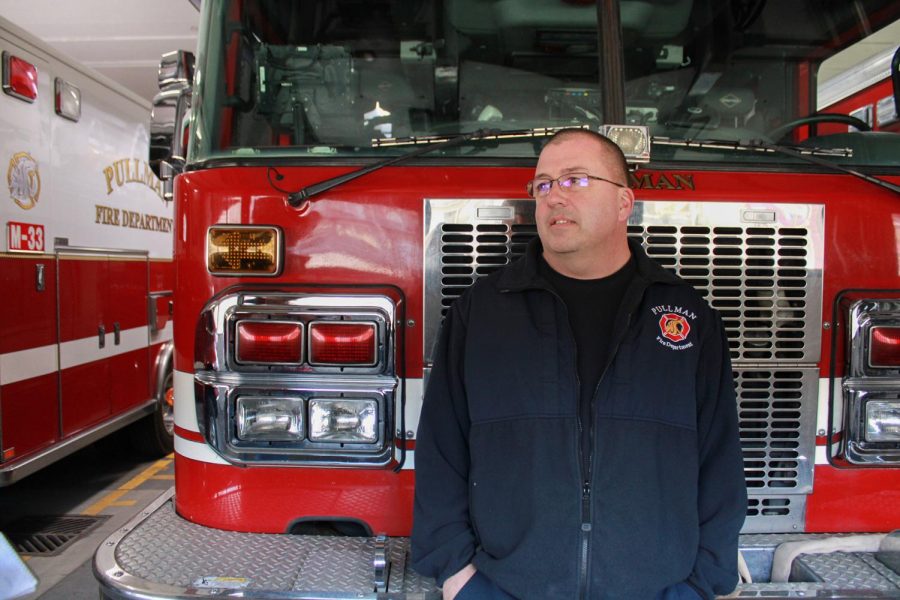 James Turpin, Pullman Fire Department fire captain, talks the ups and downs of his job in an interview on Saturday afternoon at the fire department. 