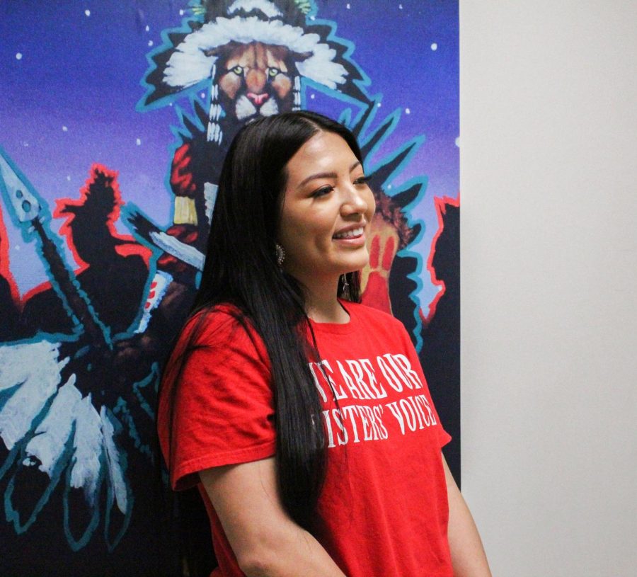 Jaissa Grunlose, chairman of the Native American Womens Association, discusses how she got involved with NAWA on Feb. 25 at the WSU Native Center.