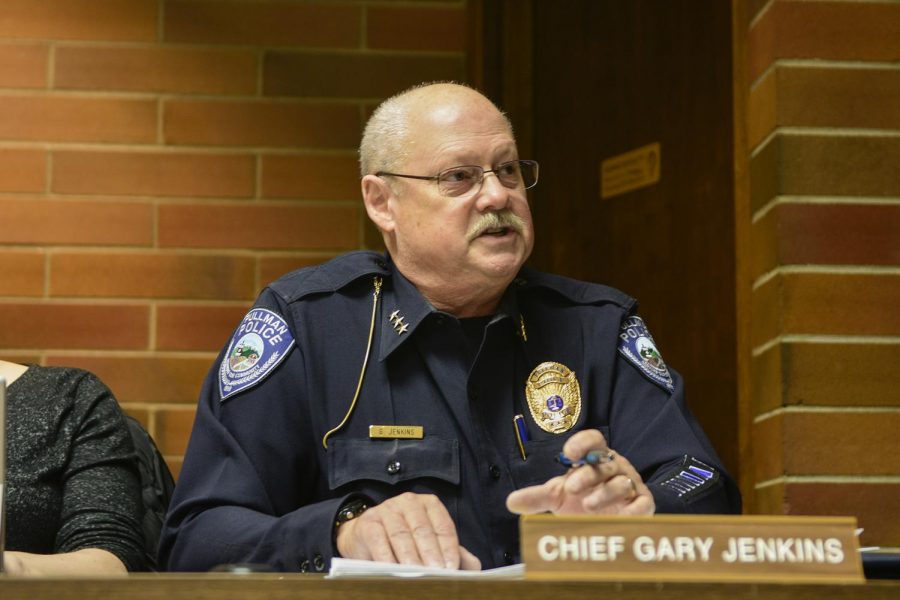 Gary+Jenkins%2C+Pullman+chief+of+police%2C+said+the+department+has+minimized+contact+officers+have+with+residents+by+writing+tickets+for+some+violations+instead+of+making+arrests.+