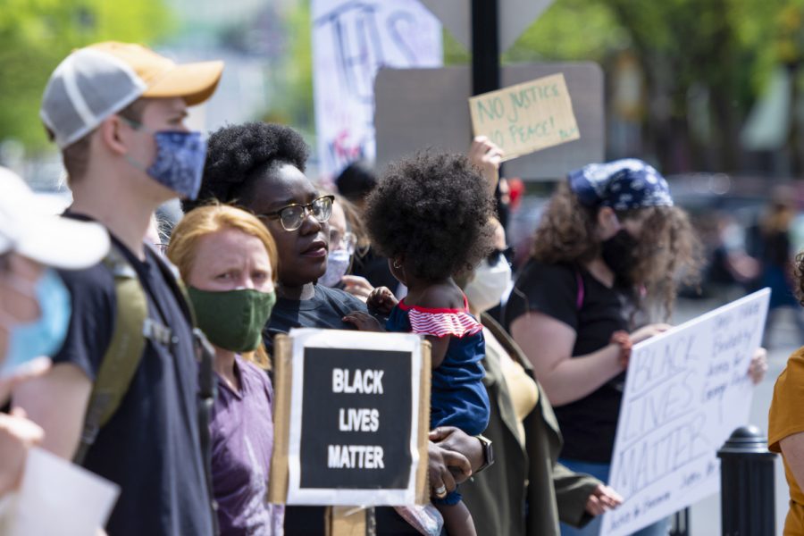 Demonstrators for Black Lives Matter protested the death of George Floyd, a Minnesota man killed by police, June 3 at the Friendship Square in Moscow.