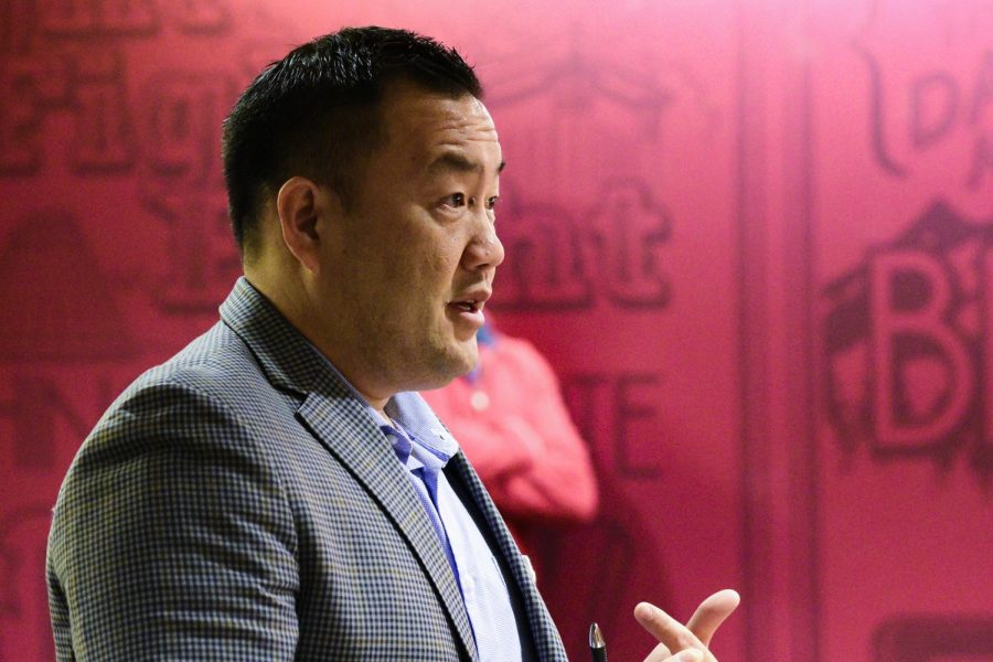 Athletics director Pat Chun addresses ASWSU on Jan. 9. Chun said WSU has conducted approximately 1,600 tests on athletes for COVID-19 with 60 cases testing positive.