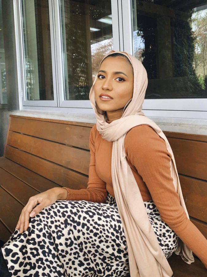 Sultans art is mostly driven by her identity and experience as a brown Muslim woman.
