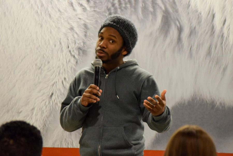 WSU professor Amir Gilmore spoke at a WSU Common Reading event about his involvement in the Science & Technology Entry Program at Albany High School. STEP is an afterschool program that supports students of color. 