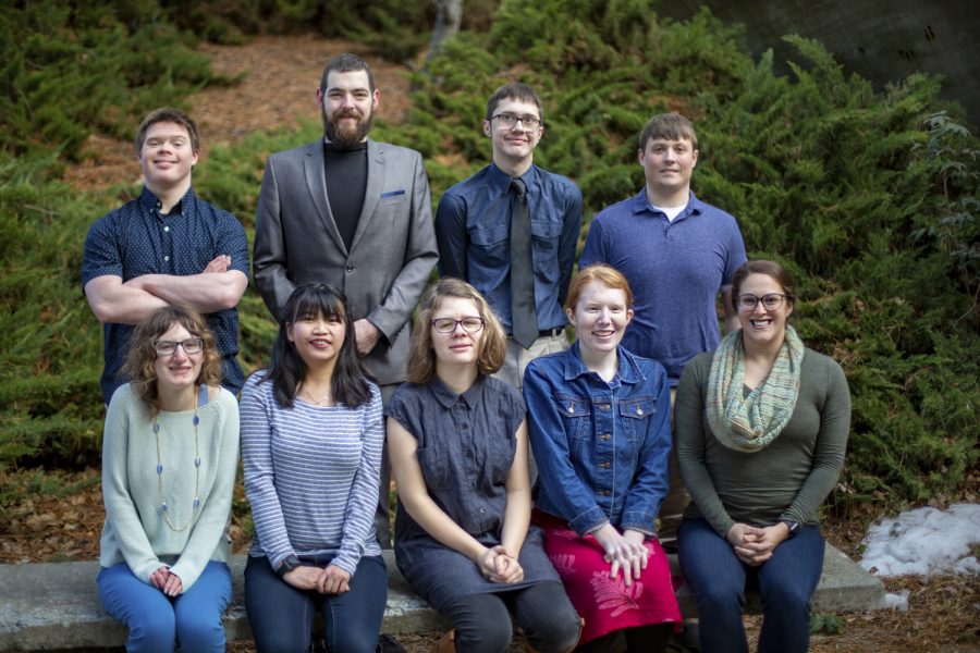 The ROAR group, pictured in spring 2020. The program began with four students with intellectual disabilities. It has grown since its inception in 2017 to include 13 students. 