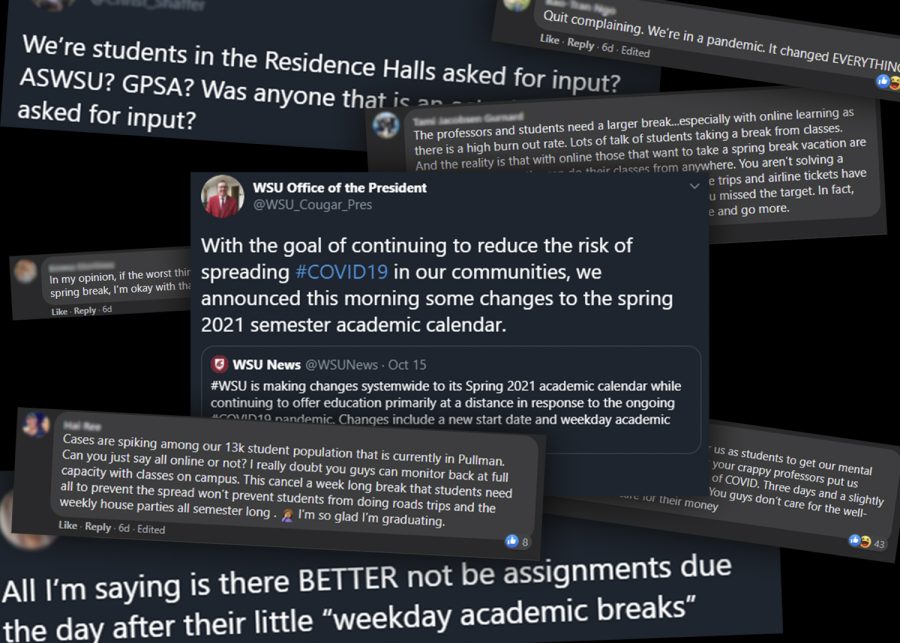 WSU+announced+last+week+that+there+would+be+no+traditional+spring+break+this+year.+The+announcement+experienced+mixed+reactions+across+social+media%2C+with+some+approving+of+the+decision+and+others+criticizing+the+administration%E2%80%99s+lack+of+communication+with+students.