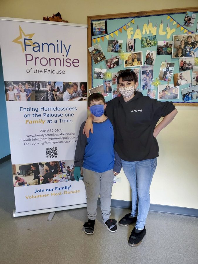 A mother and son, pictured right, graduated from the Family Promise of the Palouse’s shelter program last month. Two more families will be admitted to the program.