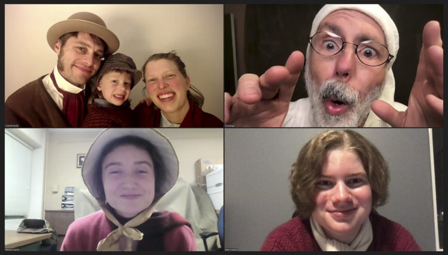 The cast of A Christmas Carol practices for the upcoming show.