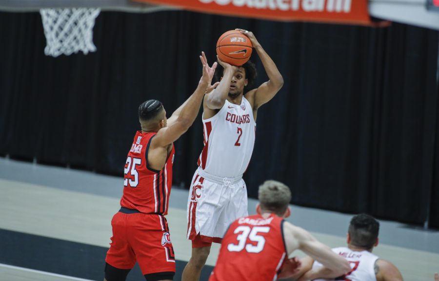 Junior guard Myles Warren shoots the ball during the game against Utah on Jan. 21 at Beasley Coliseum.