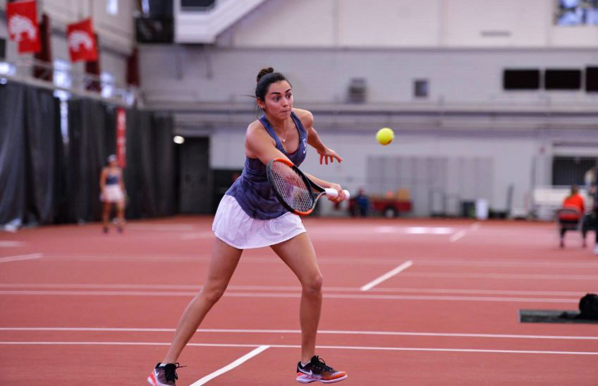 Fifth-year Melisa Ates has a singles record of 8-4 on the season.