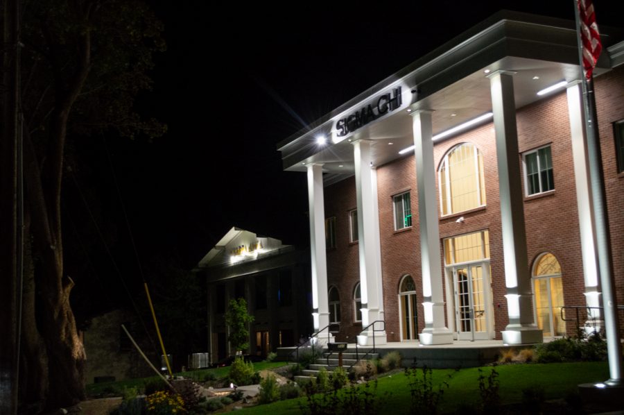 Sigma Chi lies dormant on a late Sunday night.