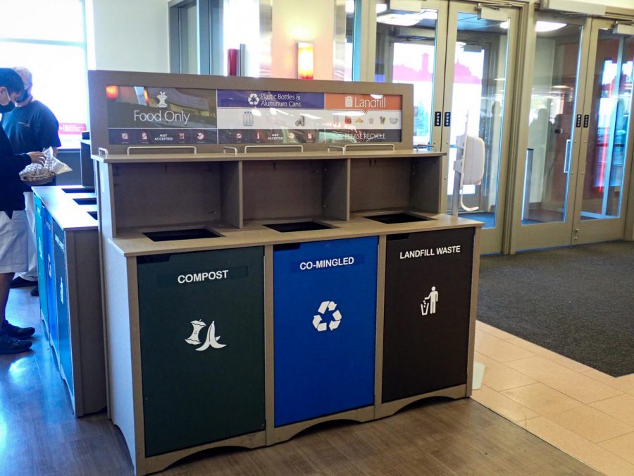Three-door waste receptacles got too contaminated in previous years, so Waste Management had to switch them to landfill waste.