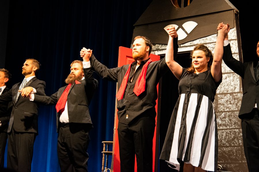 The cast of Dr. Jekyll & Mr. Hyde take a final bow on opening night on Oct. 1.