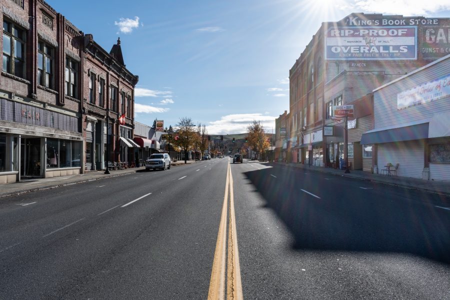 Traffic travels through the downtown area of Colfax, Nov. 7, 2021.