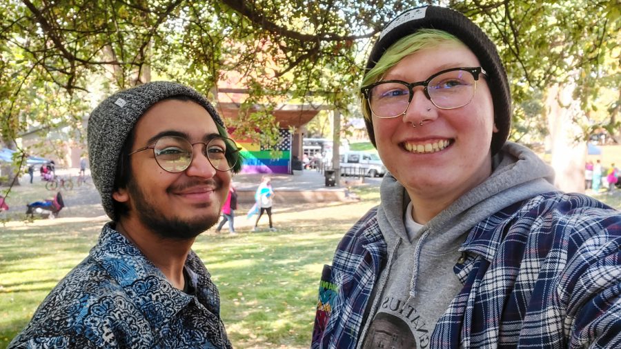 WSU sophomore Milo Edwards, right, said doing drag shows has helped him find a community and express himself more.