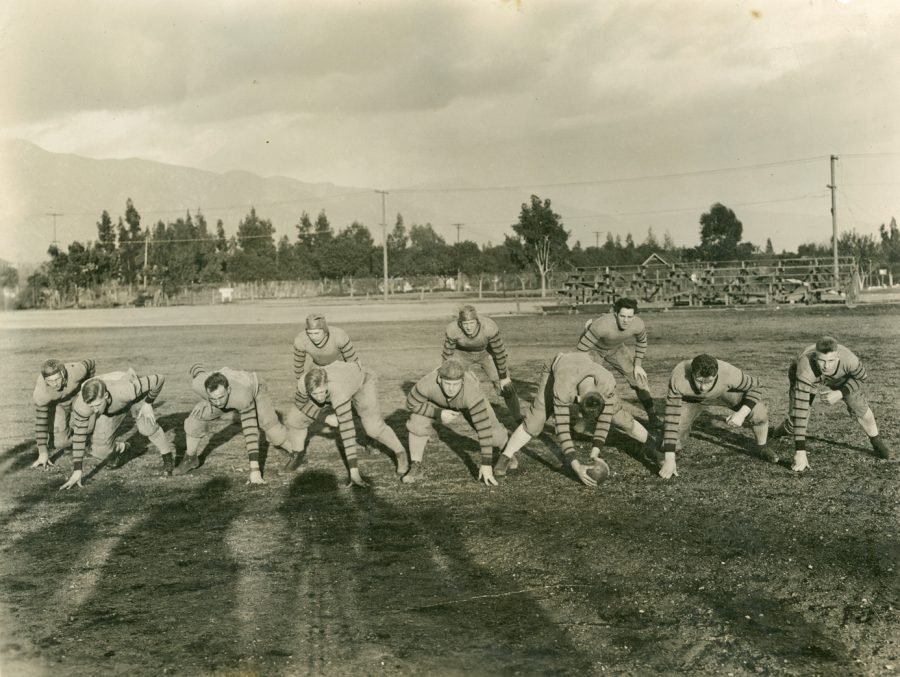 The 1916 Washington State College football team in Pullman, Washington, from th Manuscripts, Archives, and Special Collections department of WSU Libraries.