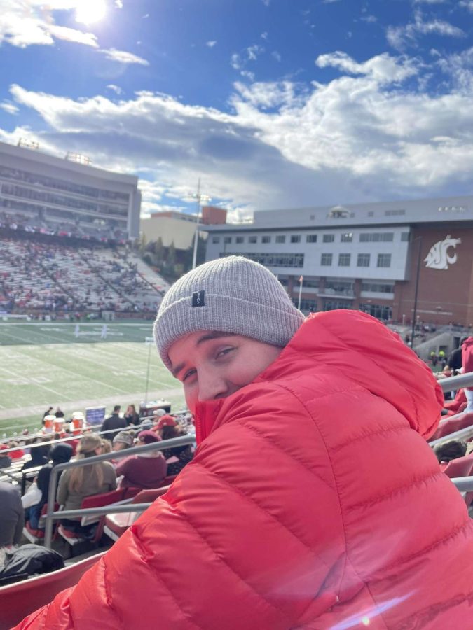 Abbott at a WSU football game during the 2021 season.
