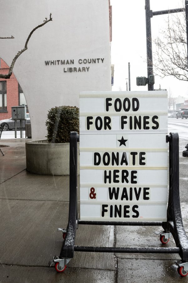 The+Whitman+County+Library+branch+in+Colfax+already+received+several+donations+on+the+first+day+of+the+annual+Food+for+Fines+program%2C+yesterday%2C+Feb.+2%2C+2022+in+Colfax%2C+Washington.+