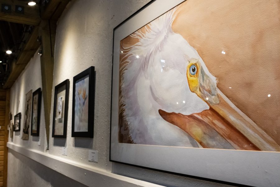 Ryan Laws Egret, is displayed at Dahmen Barn as part of the Bird Brained exhibit.