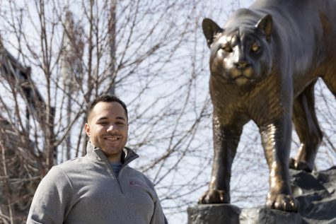 Political science major Jelani Christopher was instrumental in establishing the Cougar Food Pantry during his time on the ASWSU Senate.