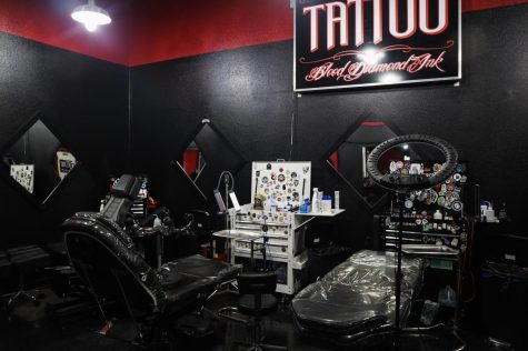 Blood Diamond Ink recently repainted their walls, and will be hanging up their art work for clients to admire while getting their tattoos done.