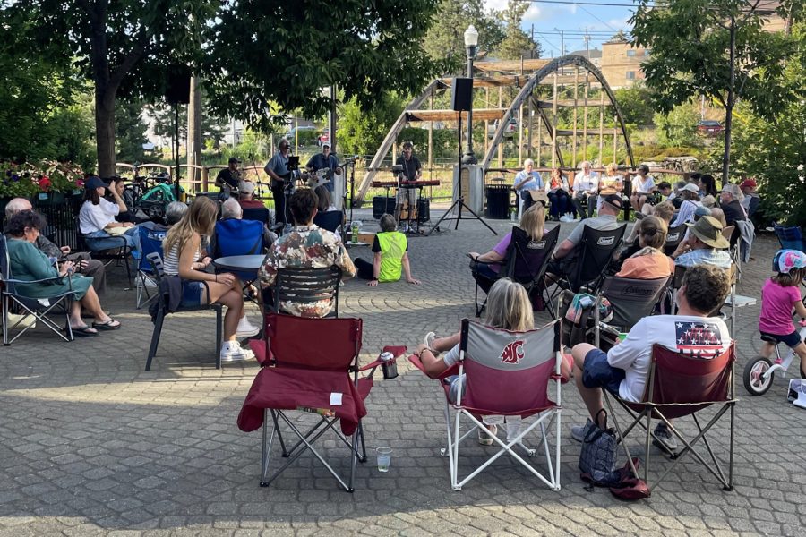 Community members gather to support local bands at Music on Main every week