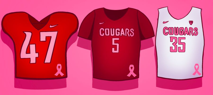 Each+WSU+sports+team+wears+pink+at+some+point+during+their+season+to+spotlight+fund+raising+for+breast+cancer+awareness+and+treatment.