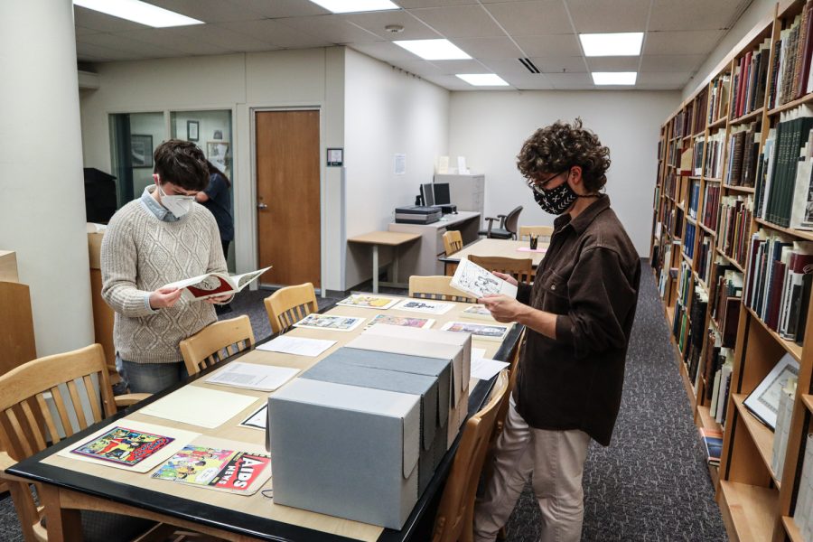 WSU students participate in Terrell Librarys Queering the Archives event, Oct. 21.