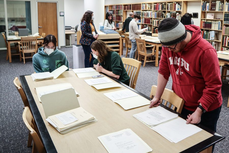WSU students participate in Terrell Librarys Queering the Archives event, Oct. 21.