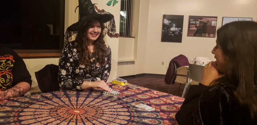 Alisa Volz does tarot readings at the annual SpookyEScapes event on October 25.