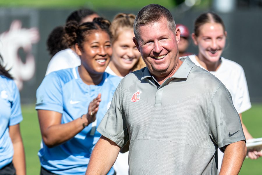 The+WSU+womens+soccer+team+celebrates+head+coach+Todd+Shulenbergers+89th+career+victory+after+defeating+Utah+1-0%2C+Oct.+2.