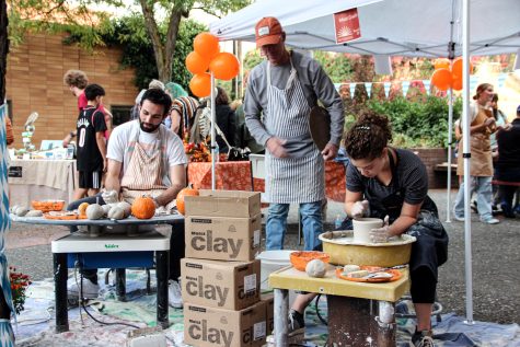 Terracotta Pottery hosted an outdoor event on Main St where workers and attendees were welcome to observe, learn, and participate in pottery making. Oct 7, 2022.