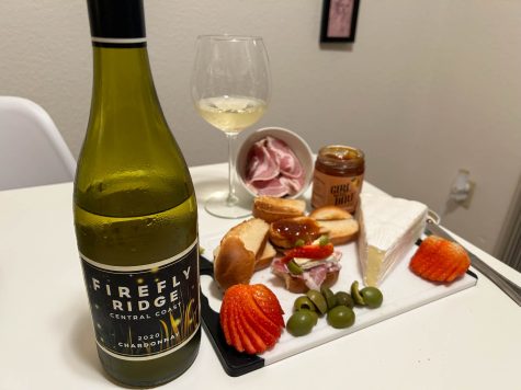 This is the Firefly Ridge Chardonnay and the charcuterie board.