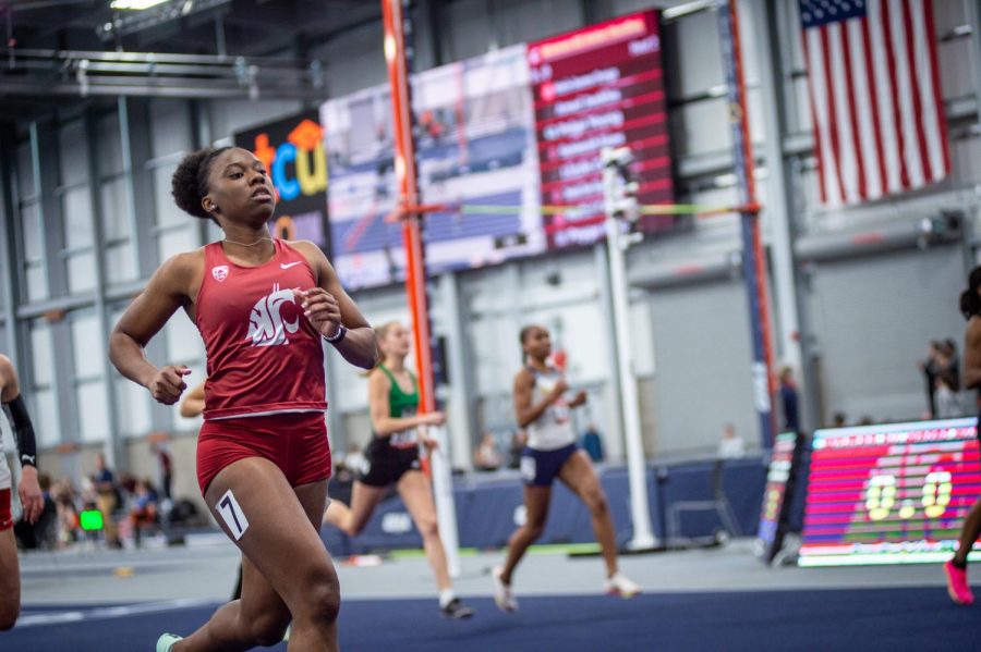 Maribel Caicedo competes at the WSU Open & Multi at the Podium in Spokane.