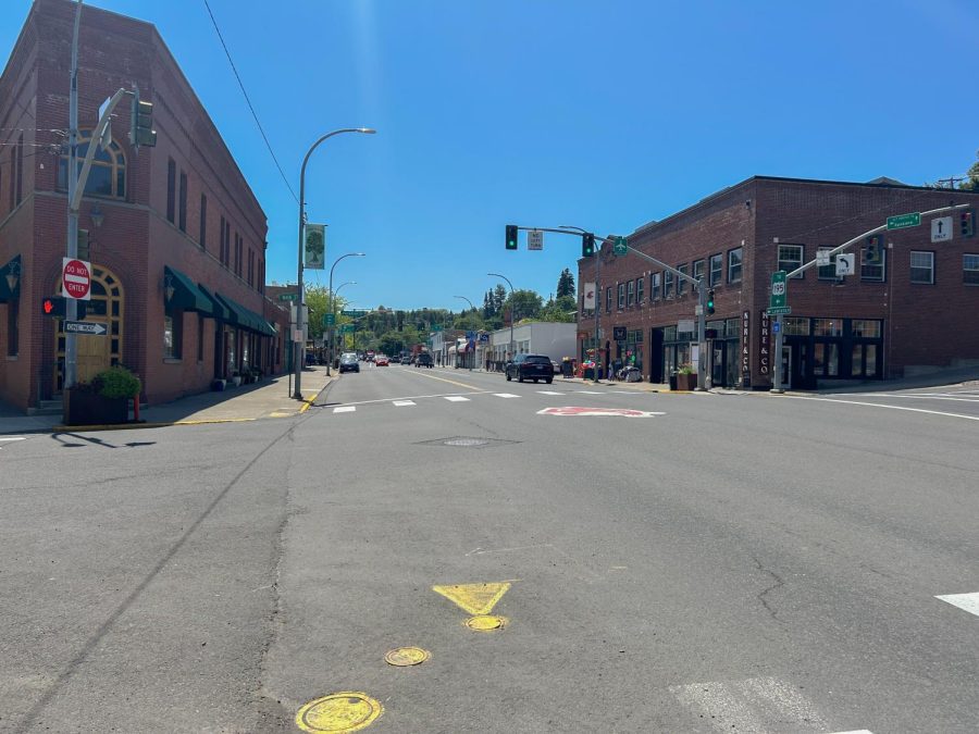 The downtown area of Pullman, Wash., June 3.