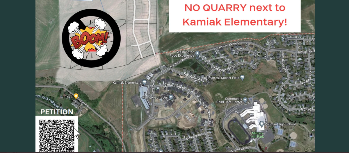 The map of projected quarry next to Kamiak Elementary 