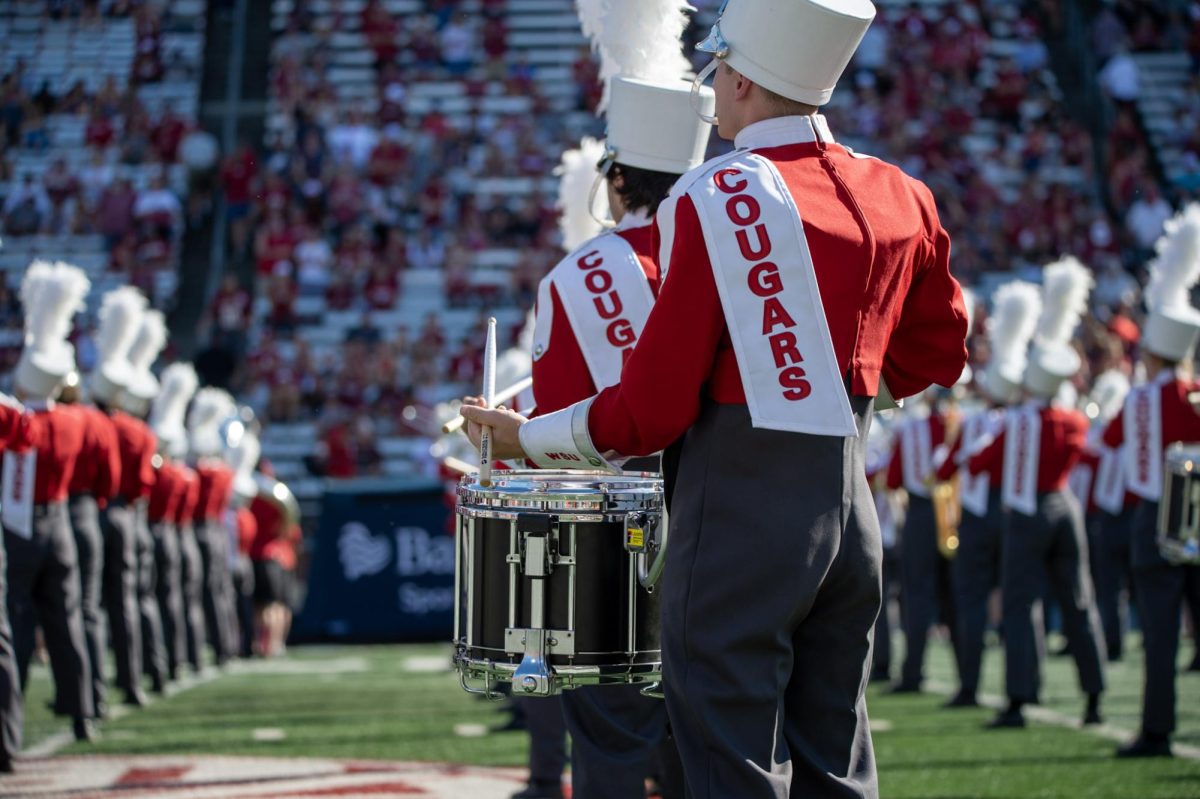 The Cougar Marching Band performs pregame vs. Northern Colorado, Sept. 16. 