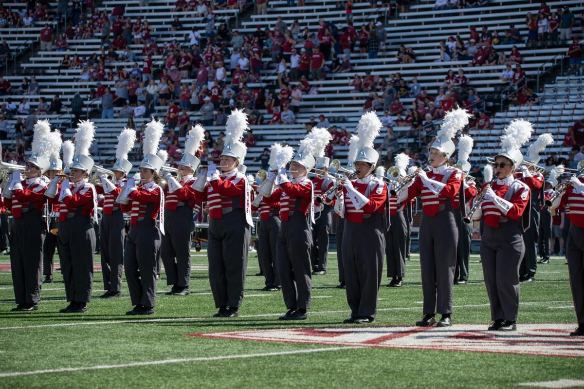 The Cougar Marching Band performs their rendition of Rock n Roll (Part 2) pregame vs. Northern Colorado, Sept. 16. 