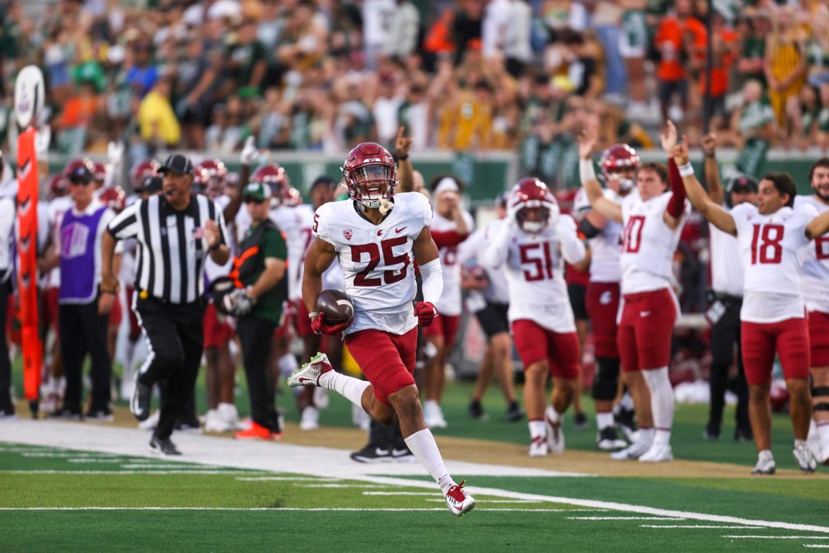 WSU+defensive+back+Jaden+Hicks+returns+a+pick+six+in+an+NCAA+football+game+against+Colorado+State+Sept.+2nd%2C+2023+in+Fort+Collins%2C+Colorado.