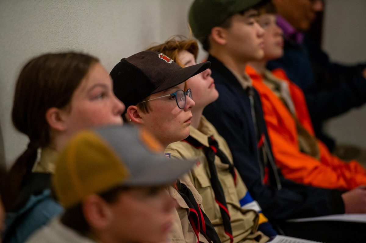 Scouts from Troop 444 attend Pullmans City Council meeting to work toward communication merit badge, Oct. 24, in Pullman, Wash. 