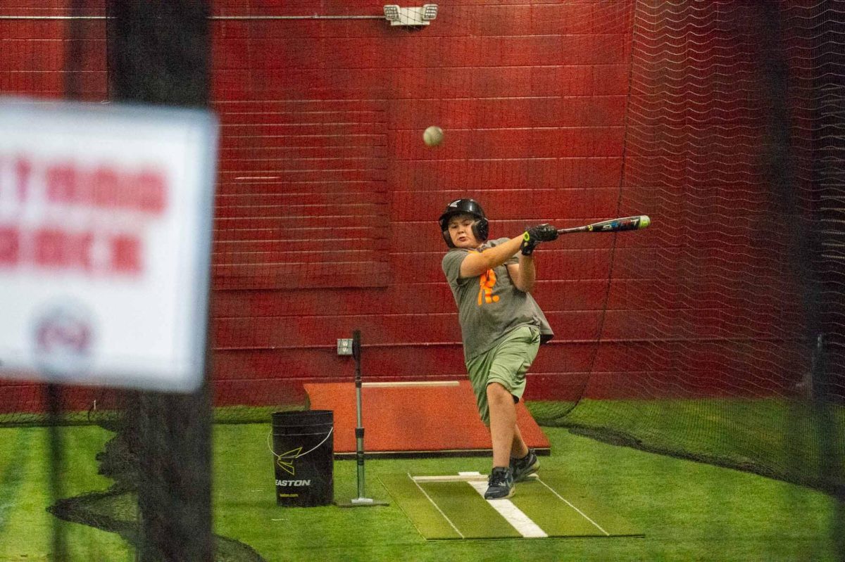 Pullman Batting Cage is open to all ages, welcoming all those who want to sharpen their skills on indoor turf, Oct. 10, in Pullman, Wash. 